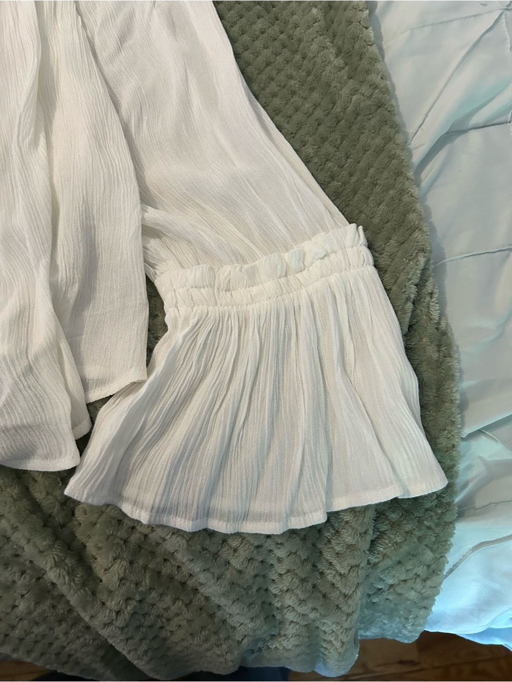 Free People Ivory Gauze Ruffled Peasant Blouse - Picture 4 of 4